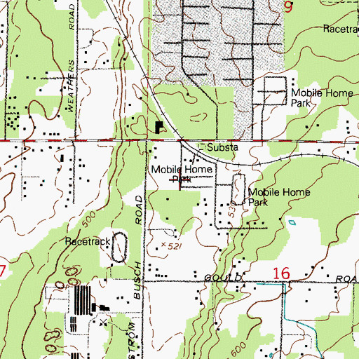 Topographic Map of The Ridge Mobile Home Park, WA
