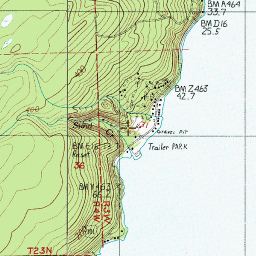 Topographic Map of Rest - A - While Mobile Home Park, WA