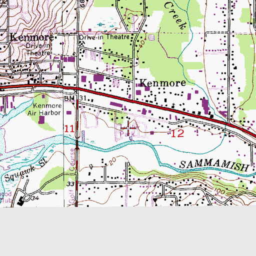 Topographic Map of Inglewood Estates Mobile Home Park, WA