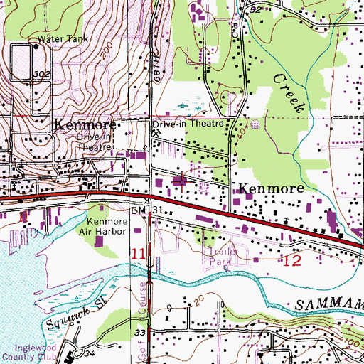 Topographic Map of Lake Terrace Court Mobile Home Park, WA