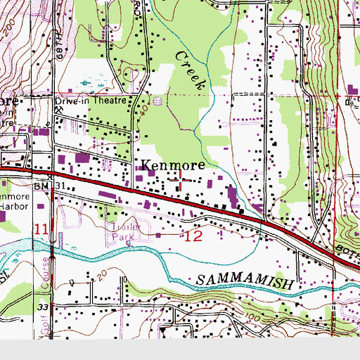 Topographic Map of Sarvis Mobile Estates, WA