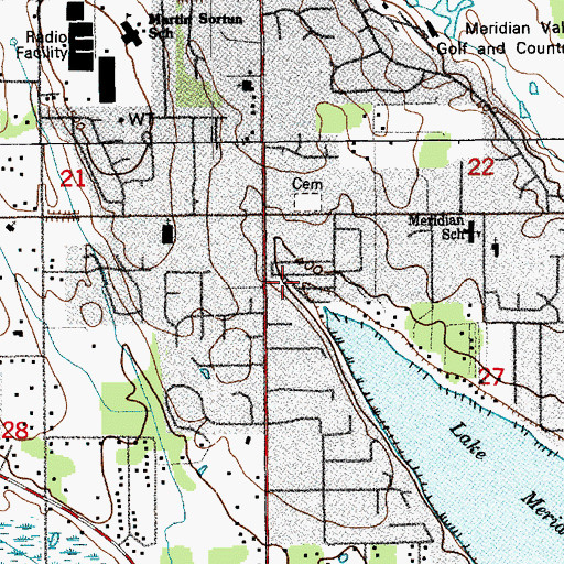 Topographic Map of Lake Meridian Estates Mobile Home Park, WA