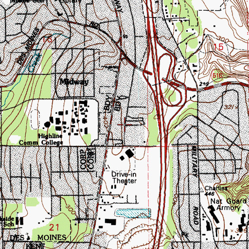 Topographic Map of Mar A Villa Mobile Home Park, WA