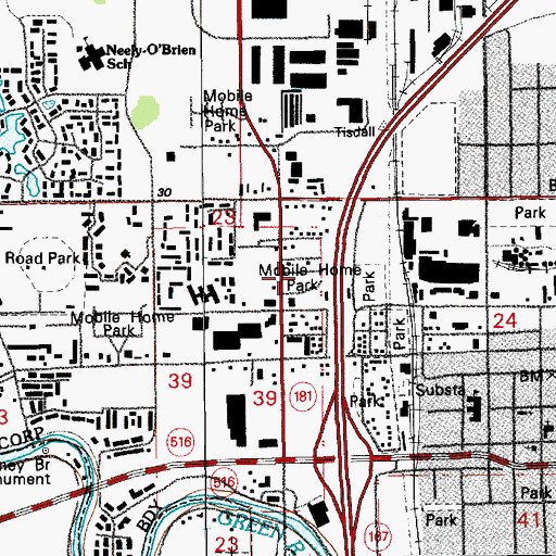 Topographic Map of Paradise Mobile Home Park, WA