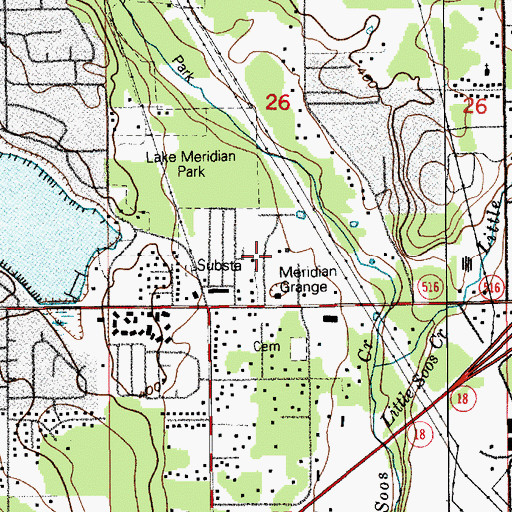 Topographic Map of Soos Creek Mobile Home Estates, WA