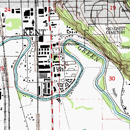 Topographic Map of Walnut Grove Mobile Home Park, WA