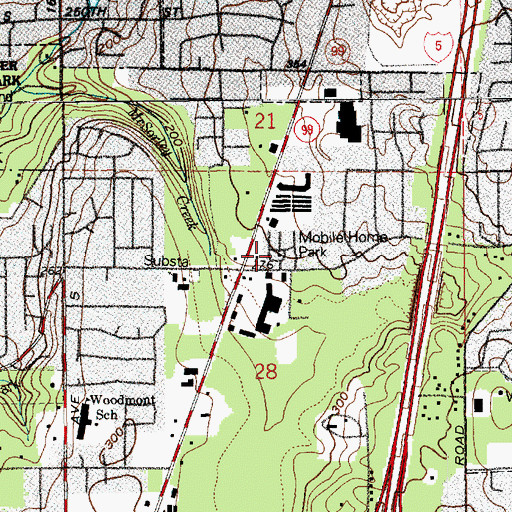 Topographic Map of West Hill Mobile Manor, WA