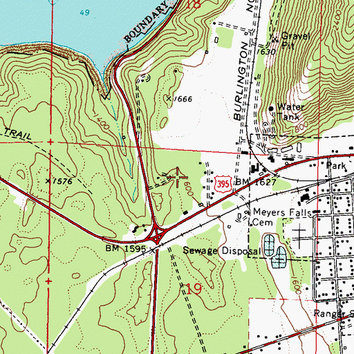 Topographic Map of Yellow Pine Mobile Home Park, WA