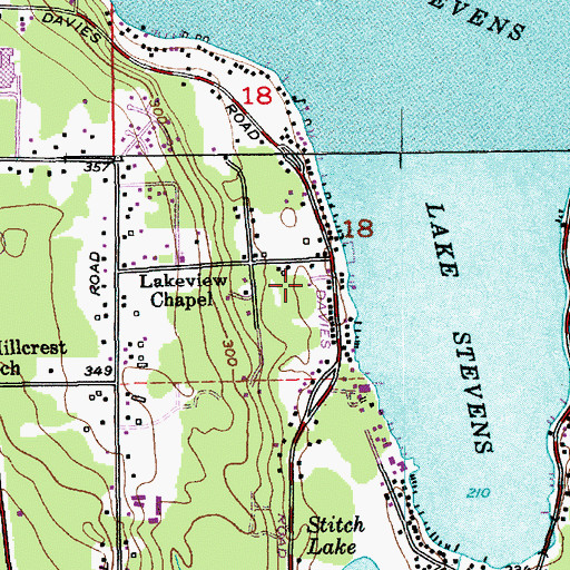 Topographic Map of Lakeview Mobile Home Park, WA