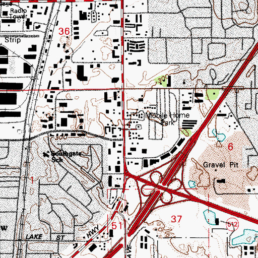 Topographic Map of North West Mobile Home Park, WA