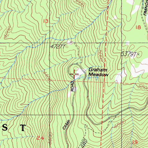 Topographic Map of Graham Meadow, CA