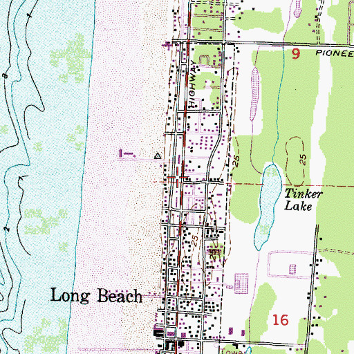 Topographic Map of Anthonys Mobile Home Court, WA