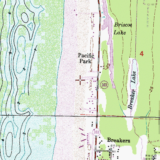 Topographic Map of Ma and Pas Mobile Home Park, WA