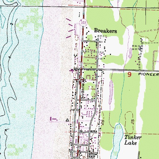 Topographic Map of Sand - Lo Trailer Park, WA