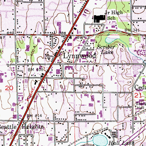 Topographic Map of J and L Mobile Home Park, WA