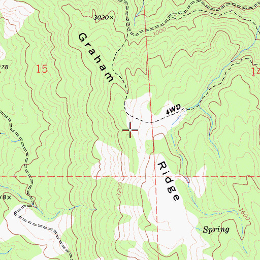 Topographic Map of Graham Ridge, CA
