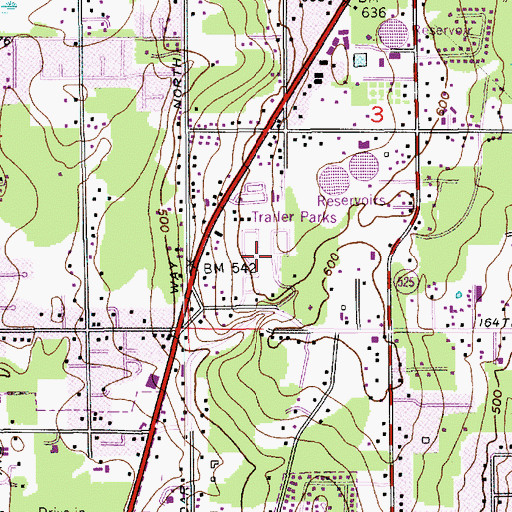 Topographic Map of Manor Heights Mobile Home Park, WA