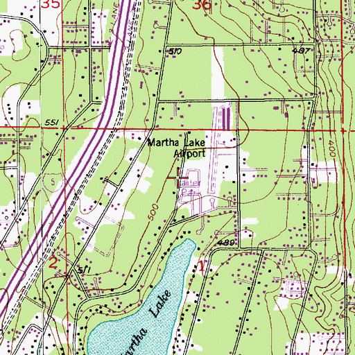 Topographic Map of Martha Lake Mobile Manor, WA