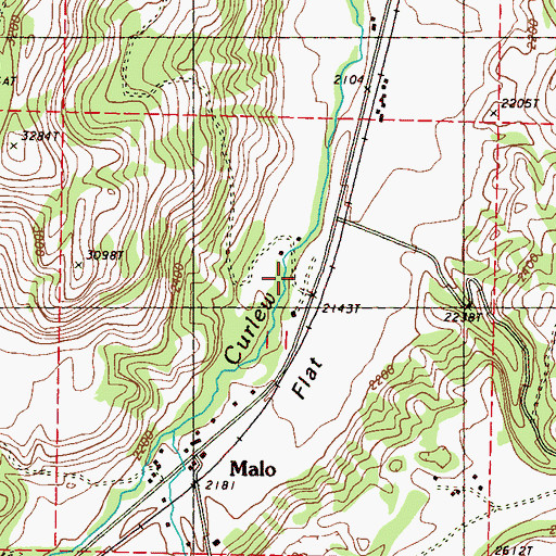 Topographic Map of Malo Trailer Court, WA