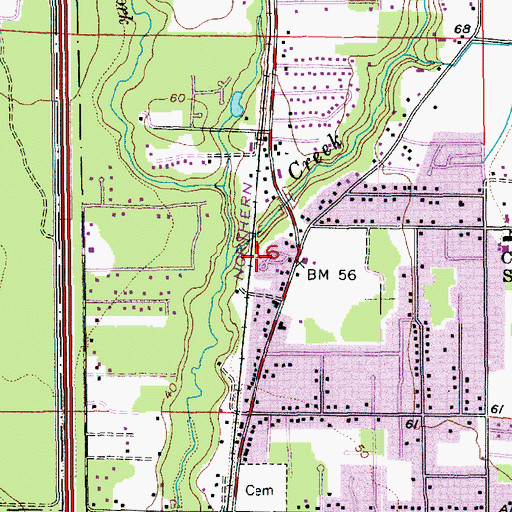 Topographic Map of Brookside Mobile Home Park, WA