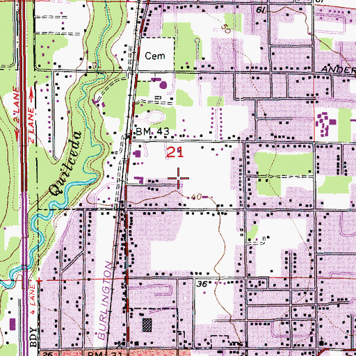 Topographic Map of La Tierra Mobile Home Park, WA