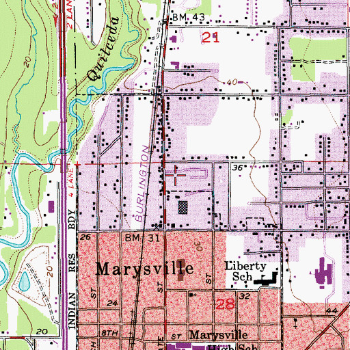 Topographic Map of Mobile Haven Mobile Home Park, WA