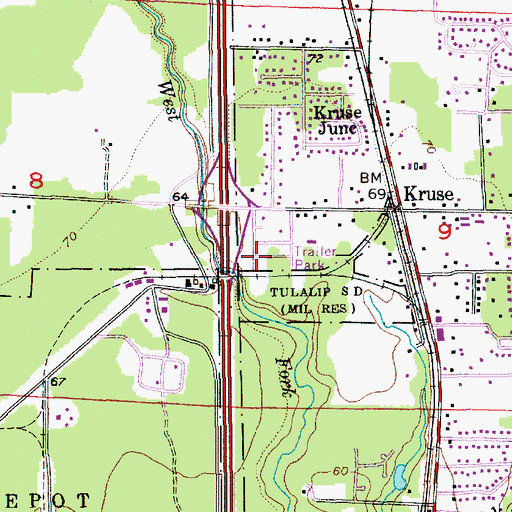 Topographic Map of Mobile Manor, WA