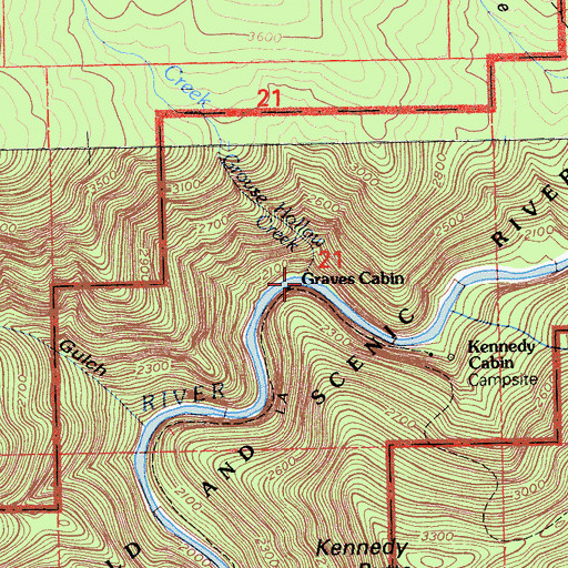 Topographic Map of Granes Cabin, CA