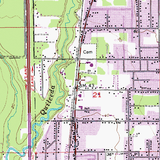 Topographic Map of Twin Cedar Mobile Park, WA