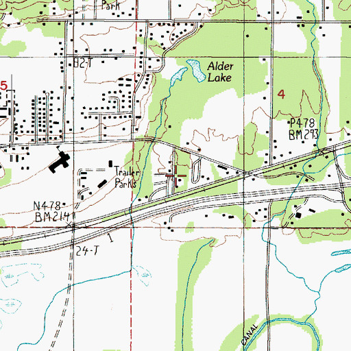 Topographic Map of Eastgate Mobile Home Park, WA