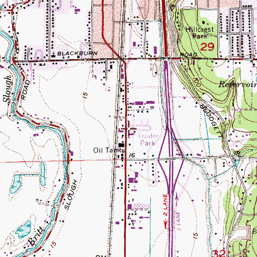 Topographic Map of Mountain View Mobile Park, WA