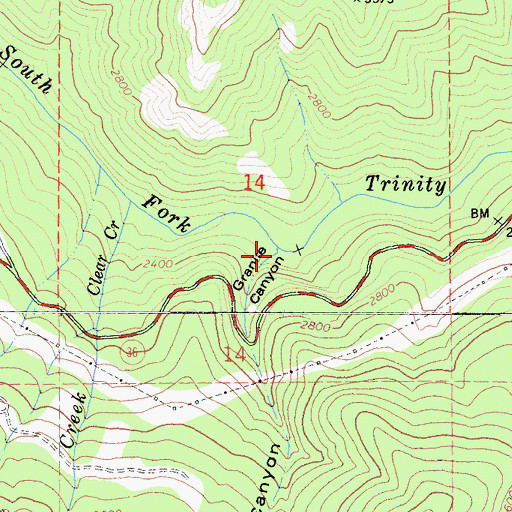 Topographic Map of Granite Canyon, CA