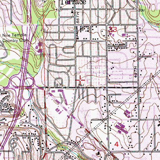 Topographic Map of Youngs Mobile Home Park, WA