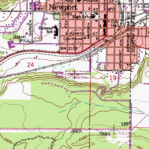 Topographic Map of Lazy Acres Mobile Home Park, WA