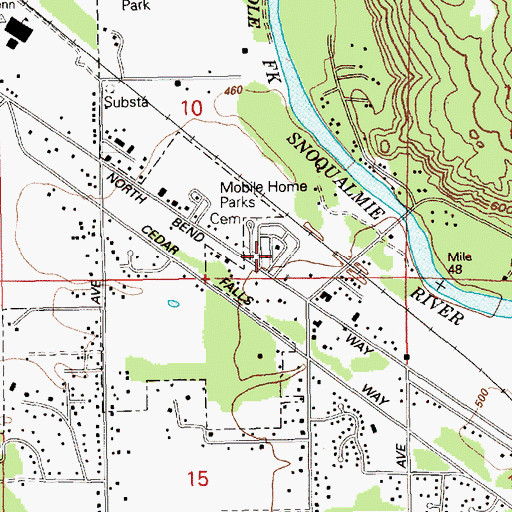 Topographic Map of Mount Si Mobile Home Park, WA