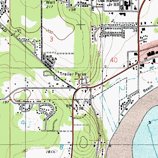 Topographic Map of Harborview Mobile Home Park, WA