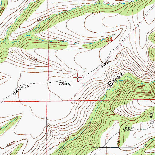 Topographic Map of Bear Canyon Trail, AZ