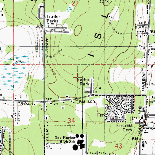 Topographic Map of Parkwood Manor Mobile Home Park, WA