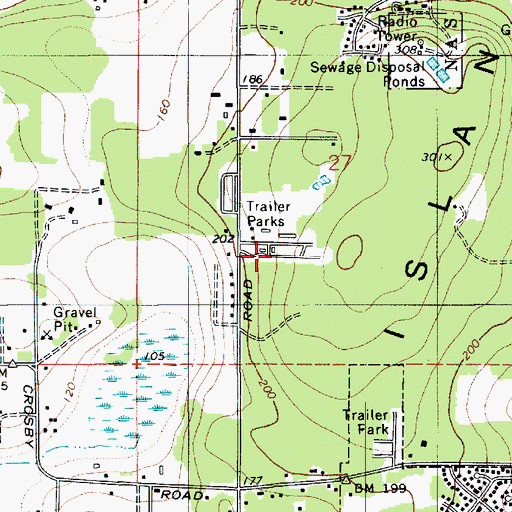 Topographic Map of Wagon Wheel Mobile Home Park, WA