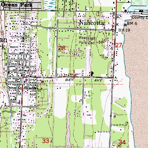 Topographic Map of Ocean Bay Mobile Home Park, WA