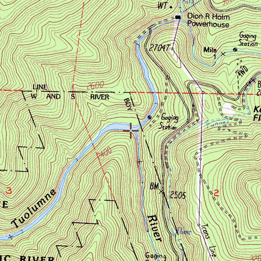 Topographic Map of Granite Creek, CA