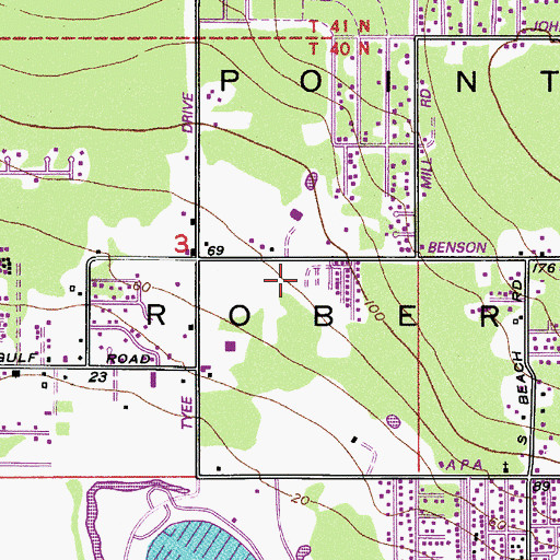 Topographic Map of Gulfaire Mobile Villa, WA