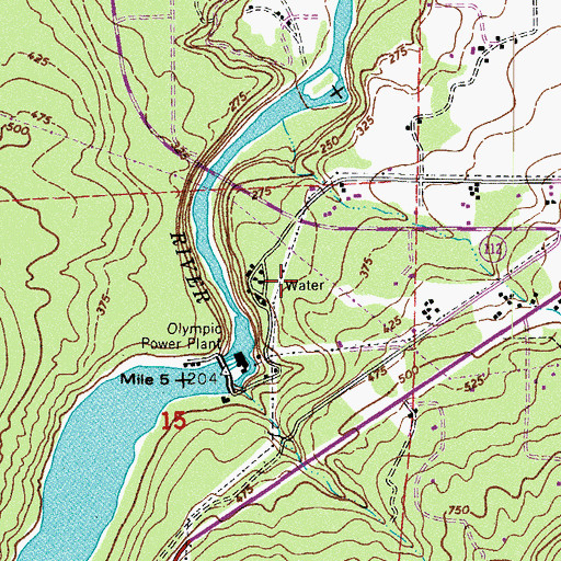 Topographic Map of Arney's Dam Mobile Home Park, WA