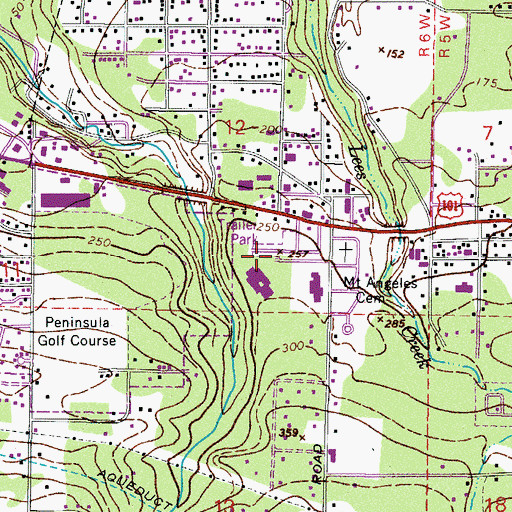 Topographic Map of Elmers Mobile Home Park, WA