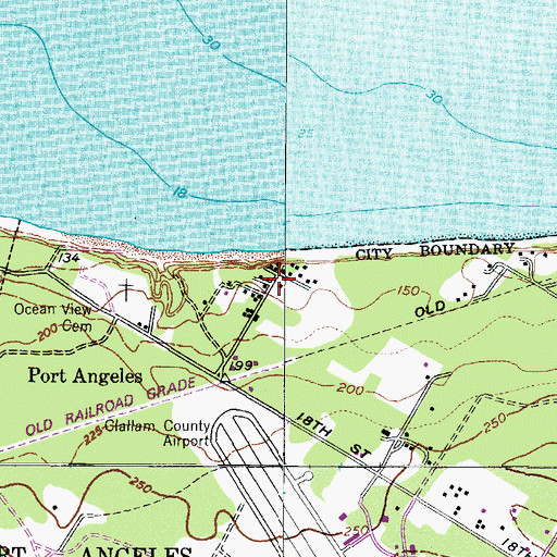 Topographic Map of Ocean View Mobile Home Park, WA