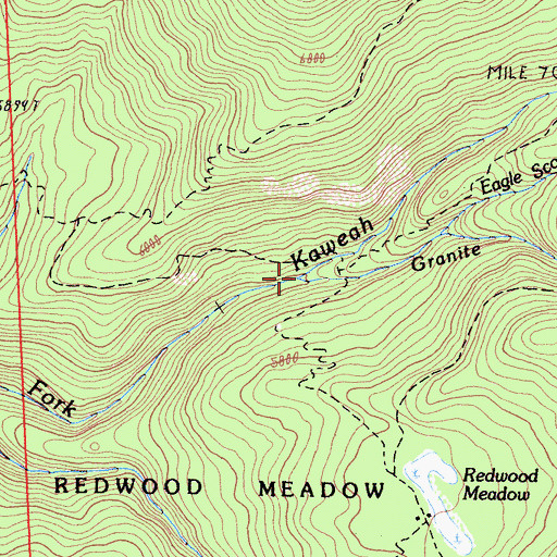 Topographic Map of Granite Creek, CA