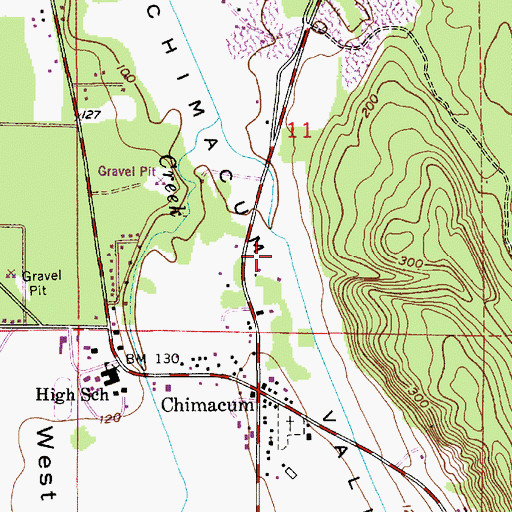 Topographic Map of Hadlock Adult Village Mobile Home Park, WA