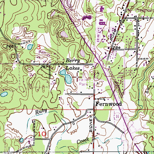 Topographic Map of Berry Lake Manor Mobile Home Park, WA