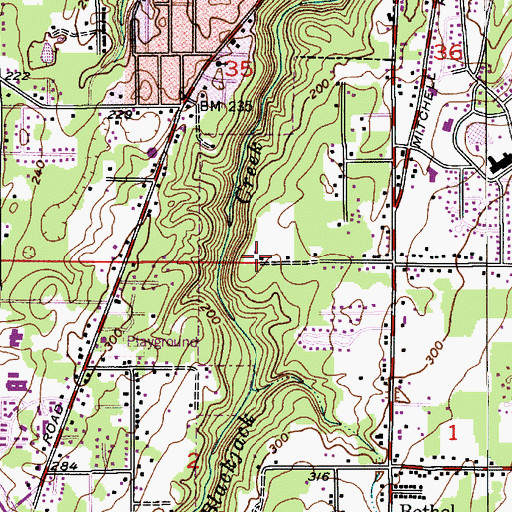 Topographic Map of Orchard Bluff Mobile Home Park, WA