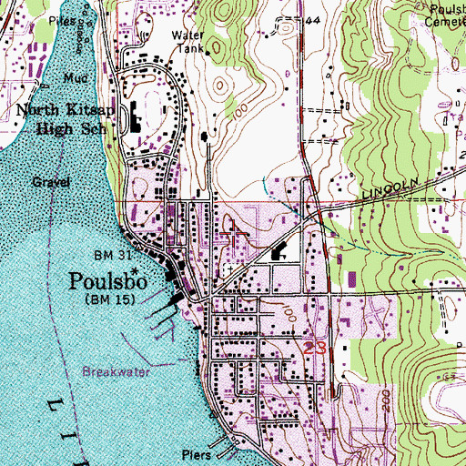 Topographic Map of Seabird Mobile Home Park, WA